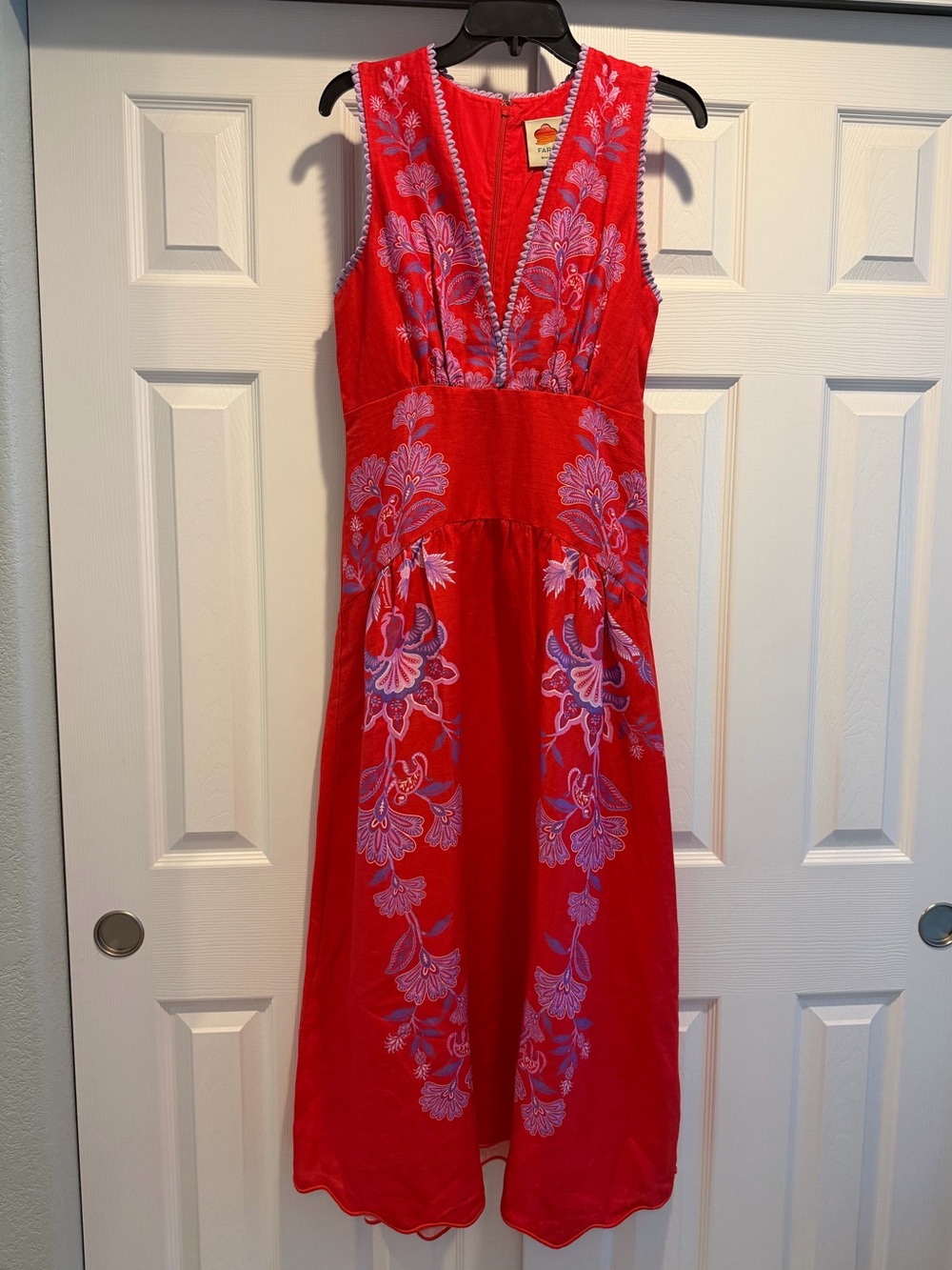 NWT FARM Rio, Porcelain Garden Red Maxi Dress, Floral Design - Picture 2 of 8